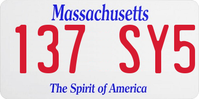 MA license plate 137SY5