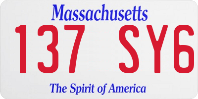 MA license plate 137SY6