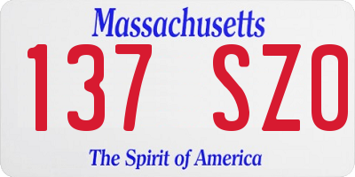MA license plate 137SZ0