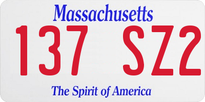 MA license plate 137SZ2