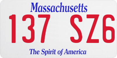 MA license plate 137SZ6