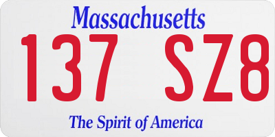 MA license plate 137SZ8
