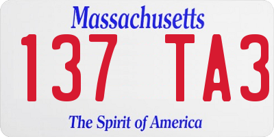 MA license plate 137TA3