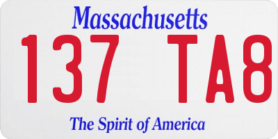 MA license plate 137TA8