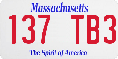 MA license plate 137TB3