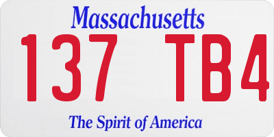 MA license plate 137TB4