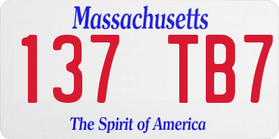 MA license plate 137TB7