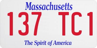 MA license plate 137TC1