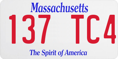 MA license plate 137TC4