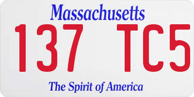MA license plate 137TC5
