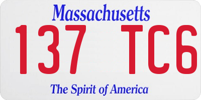 MA license plate 137TC6