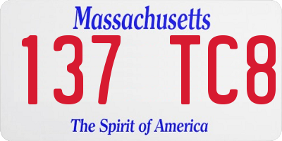 MA license plate 137TC8