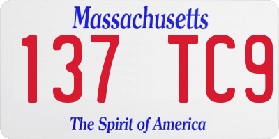 MA license plate 137TC9