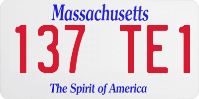 MA license plate 137TE1