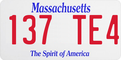 MA license plate 137TE4