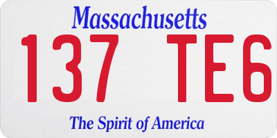 MA license plate 137TE6