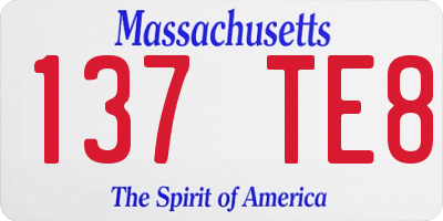 MA license plate 137TE8