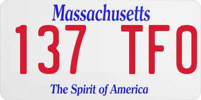 MA license plate 137TF0
