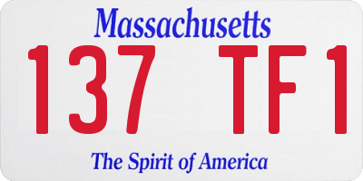 MA license plate 137TF1
