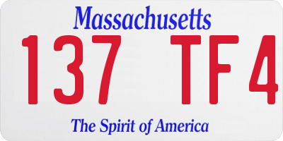 MA license plate 137TF4