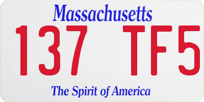 MA license plate 137TF5