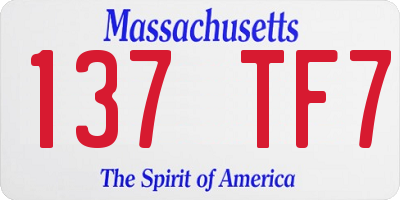 MA license plate 137TF7
