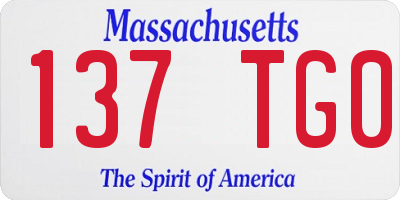 MA license plate 137TG0