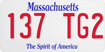 MA license plate 137TG2