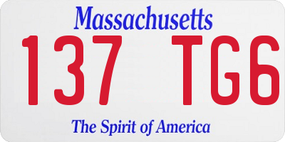 MA license plate 137TG6
