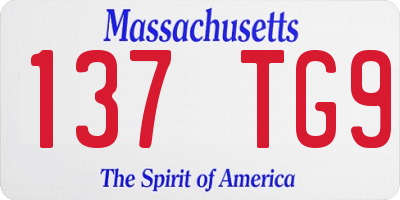 MA license plate 137TG9