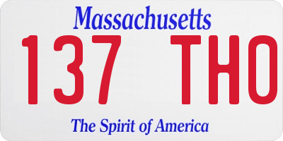 MA license plate 137TH0