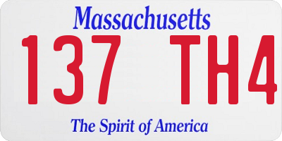 MA license plate 137TH4