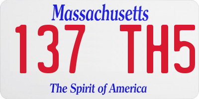 MA license plate 137TH5
