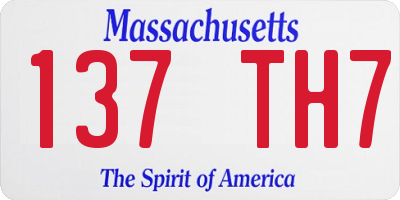 MA license plate 137TH7