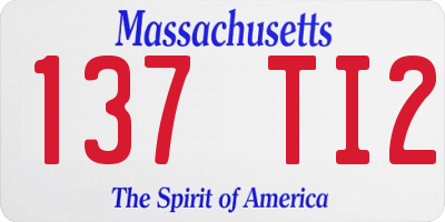MA license plate 137TI2