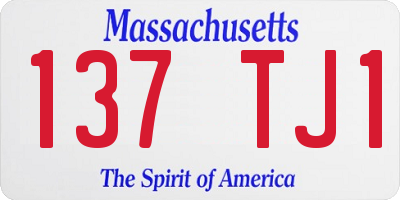 MA license plate 137TJ1