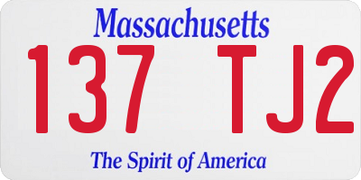 MA license plate 137TJ2
