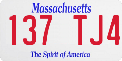 MA license plate 137TJ4
