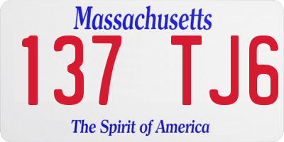 MA license plate 137TJ6