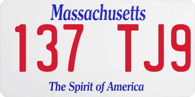 MA license plate 137TJ9