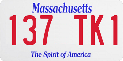 MA license plate 137TK1
