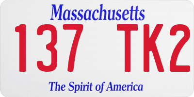 MA license plate 137TK2