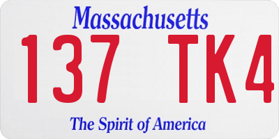 MA license plate 137TK4