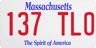 MA license plate 137TL0