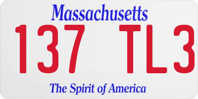 MA license plate 137TL3