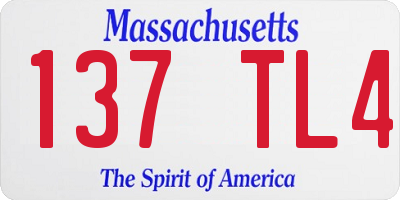 MA license plate 137TL4