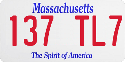 MA license plate 137TL7