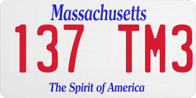 MA license plate 137TM3