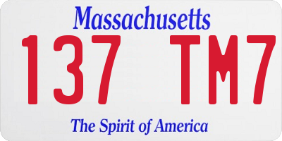 MA license plate 137TM7