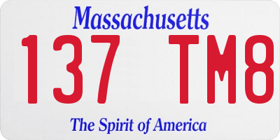 MA license plate 137TM8